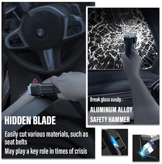 Portable Rechargeable LED Flashlight – Torch with Power Bank & Safety Tools