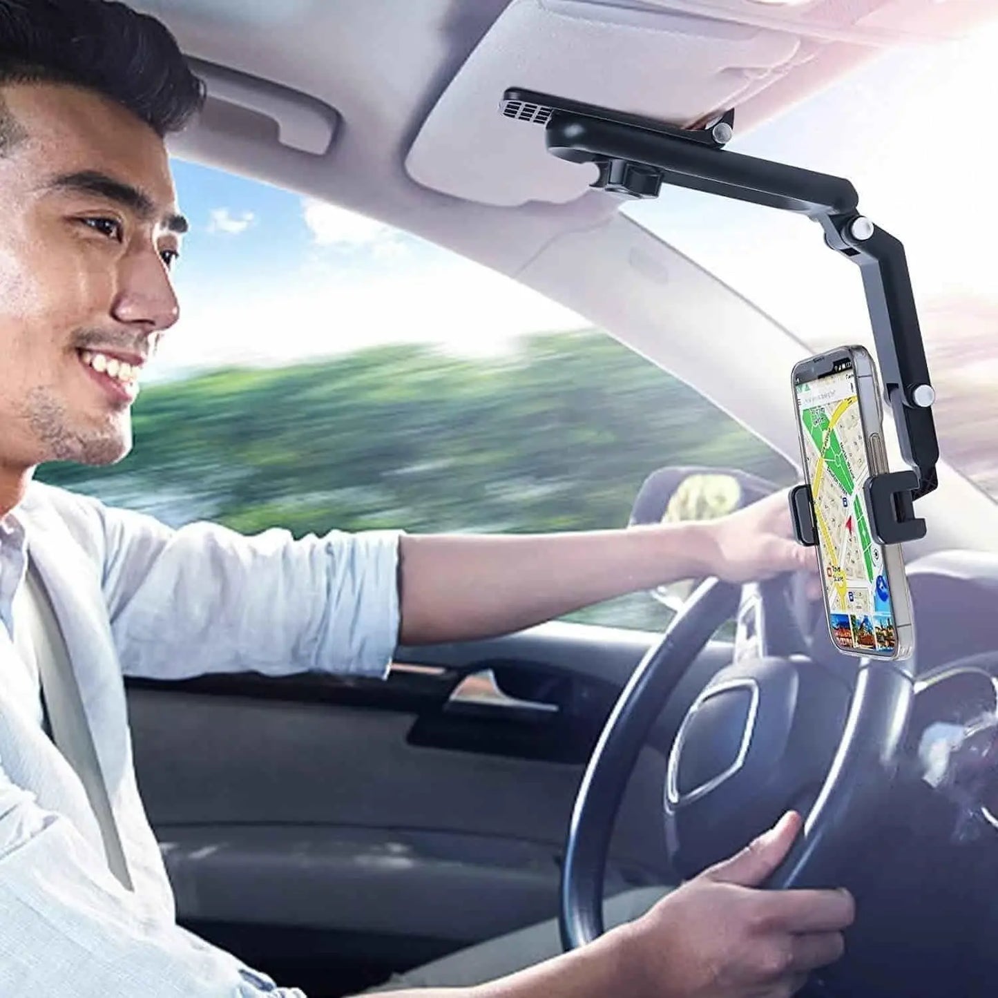 Adjustable 360° Car Phone Holder – Windshield & Dashboard Mount | Universal Fit GearNexa