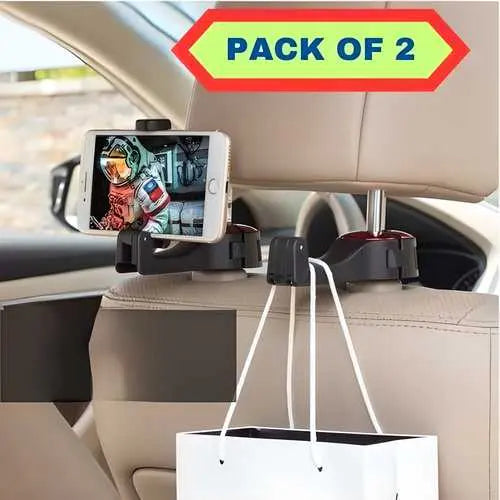 Car Seat Hooks with Phone Holder – Pack of 2 | GearNexa GearNexa