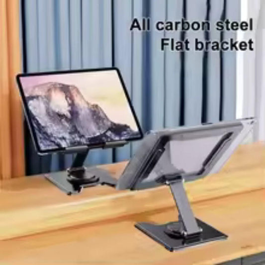 360° Rotating Metal Tablet Stand – Adjustable Carbon Steel Holder GearNexa