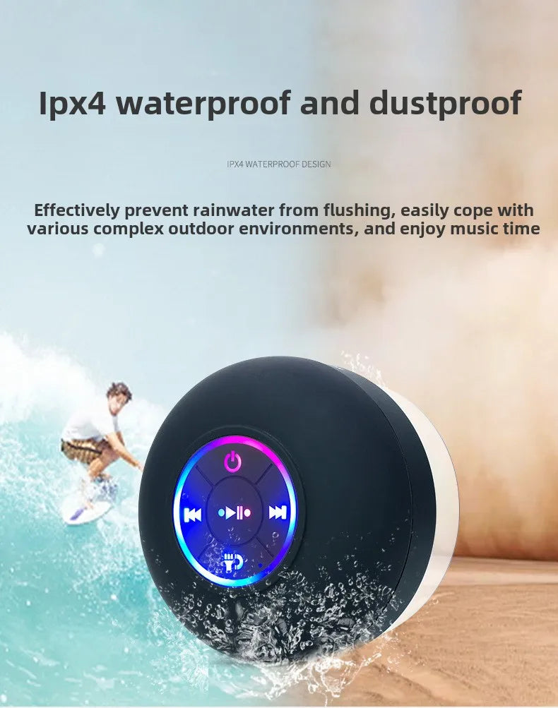 Waterproof Bluetooth Speaker with Suction Cup – Portable & Loud