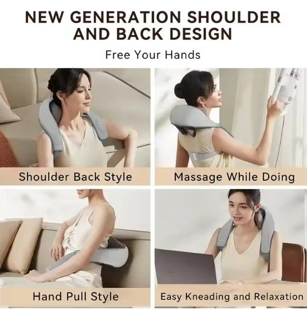 Rechargeable Neck & Shoulder Massager – Heat, Vibration & Deep Tissue