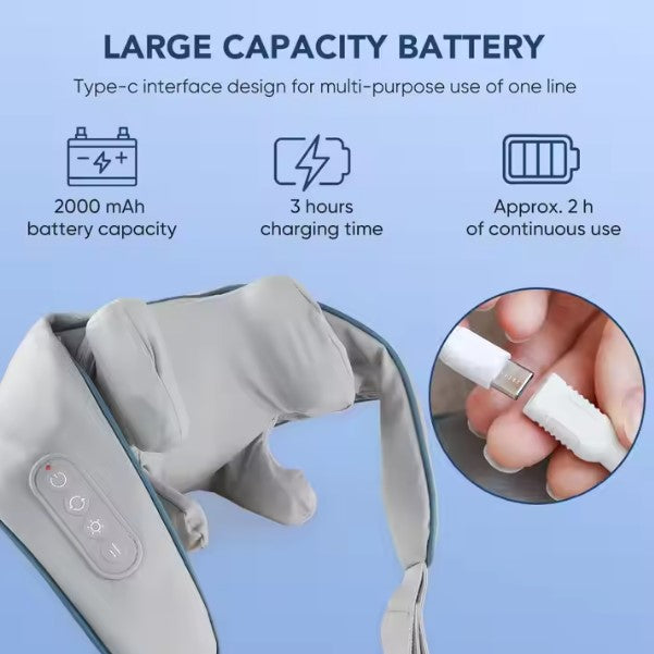 Rechargeable Neck & Shoulder Massager – Heat, Vibration & Deep Tissue