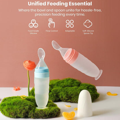 Premium Baby Food Squeeze Feeder Spoon, Soft Silicone, BPA-Free