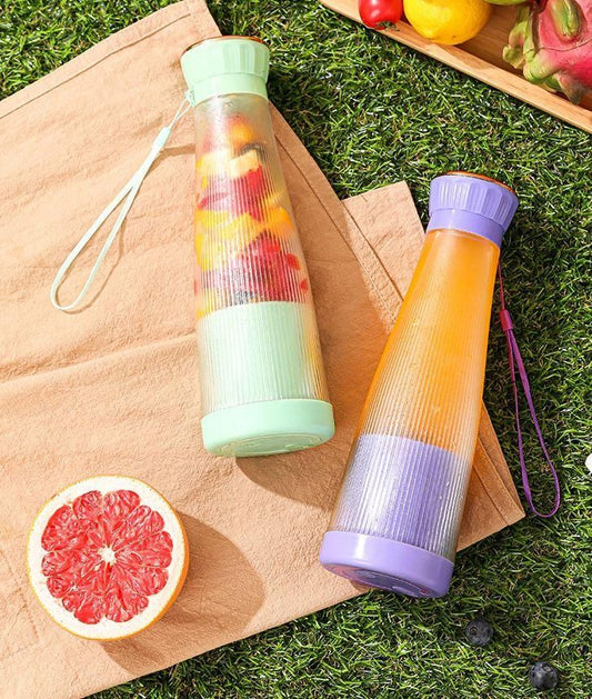 Portable USB Rechargeable 6-Blade Juicer – Multicolor Smoothie Maker GearNexa