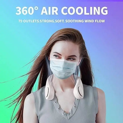 Stay Cool Anywhere with the Portable Bladeless Neck Fan – Rechargeable & Hands-Free! GearNexa