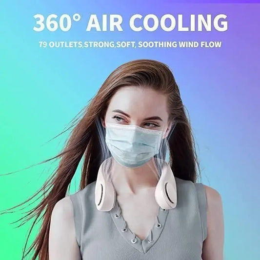 Stay Cool Anywhere with the Portable Bladeless Neck Fan – Rechargeable & Hands-Free! GearNexa