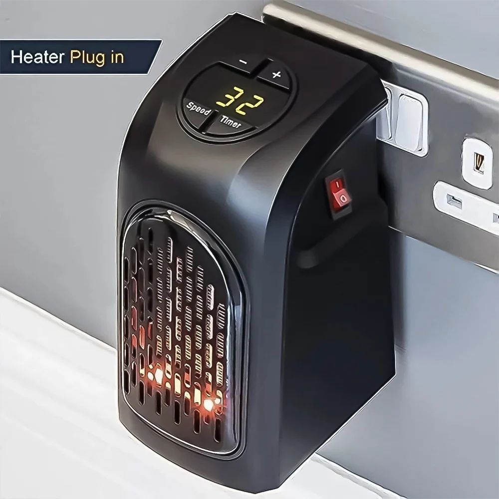400W Portable Plug-In Wall Heater – Compact Digital Fan Heater